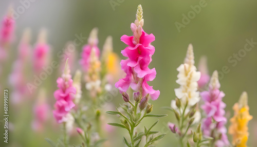 Colorful Antirrhinum flower with isolated with soft background