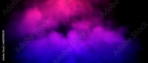 Fog smoke with neon light effect. Mesmerizing horizontal abstract expressionism design. Modern, energetic, vibrant and dynamic backdrop Illustration. NOT AI.