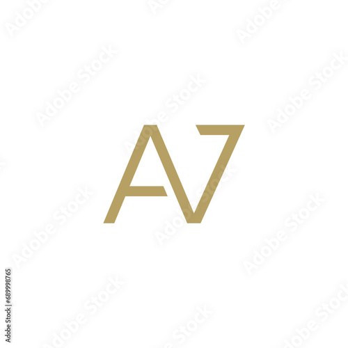 Letter A and L logo simple and modernity in golden color initial letter logo line unique modern, gold color photo