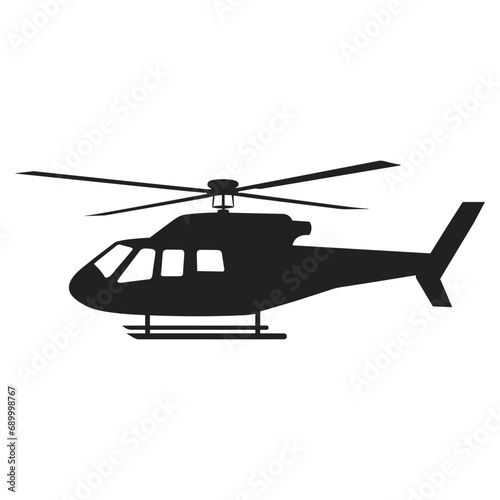 Helicopter Silhouette black and white Vector Clip art
