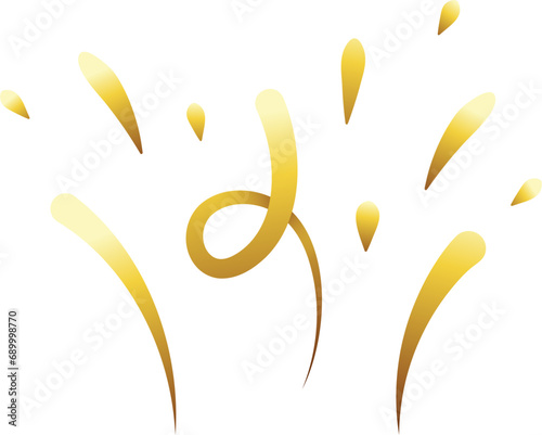 Gold surprise confetti exciting element icon