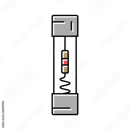 fuse electronic component color icon vector. fuse electronic component sign. isolated symbol illustration