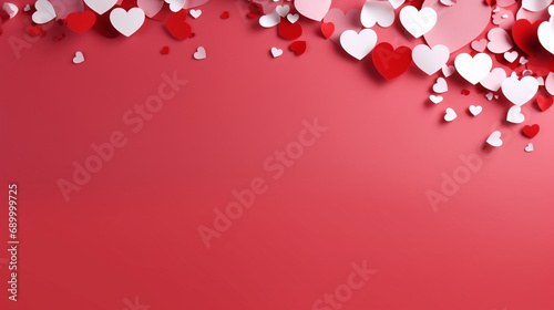 Valentine's Day theme with heart-shaped balloons and decorations