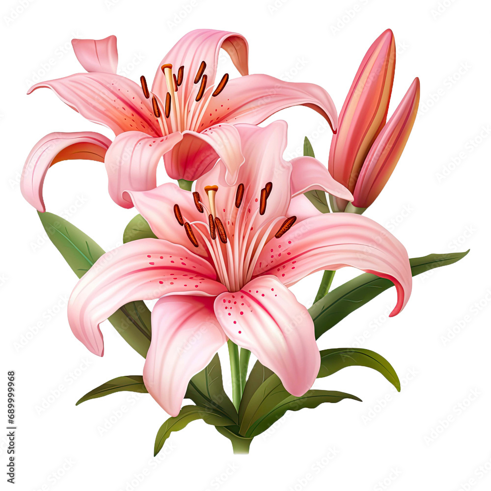 Lily flower cutout on transparent background Lily flower cutout on transparent background