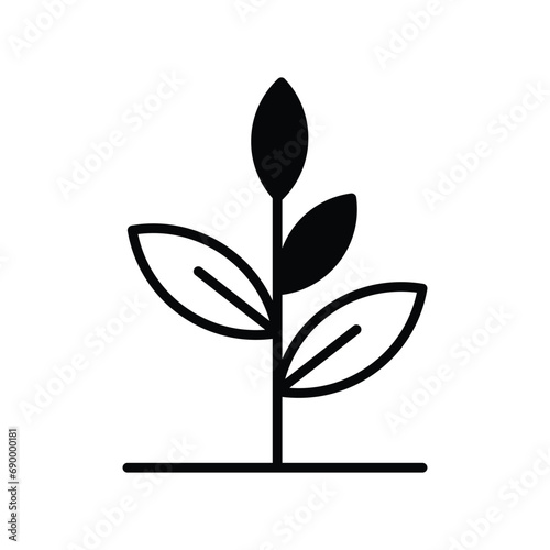 plant icon with white background vector stock illustration © pixel Btyess