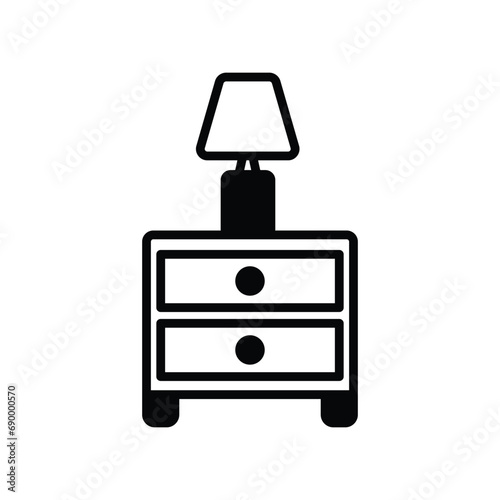 nightstand icon with white background vector stock illustration