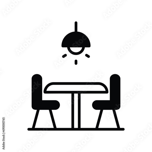 dinning table icon with white background vector stock illustration