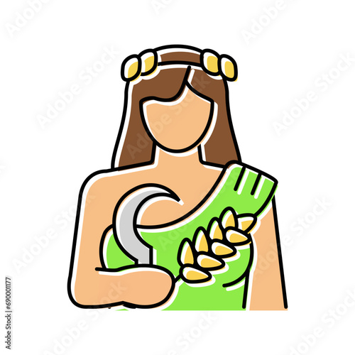 demeter greek god mythology color icon vector. demeter greek god mythology sign. isolated symbol illustration
