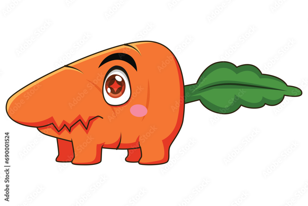 Obraz premium Cute Carrot Character Design Illustration
