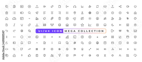 Mega set of ui ux icons, user interface icon set collection, icon design