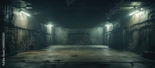 Deserted bunker in Soviet military facility. photo