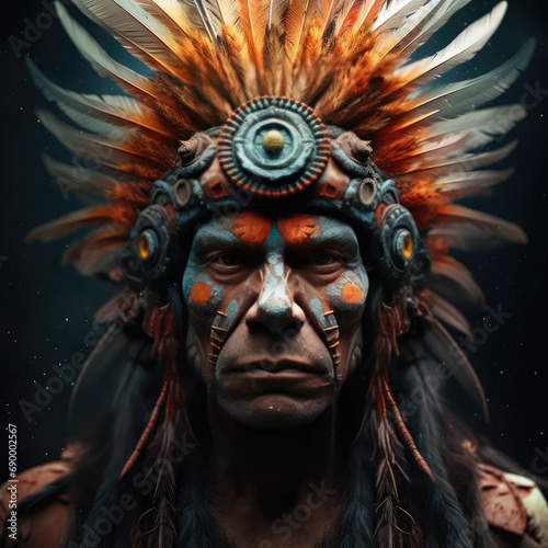 Native American chief ,3D illustration © Fayus