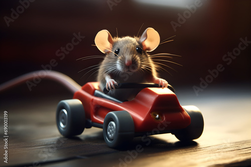 funny studio portrait of mouse wearing sunglasses