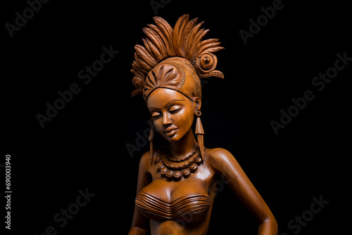 Wood Carving Statue of the Orisha Yemaya photo