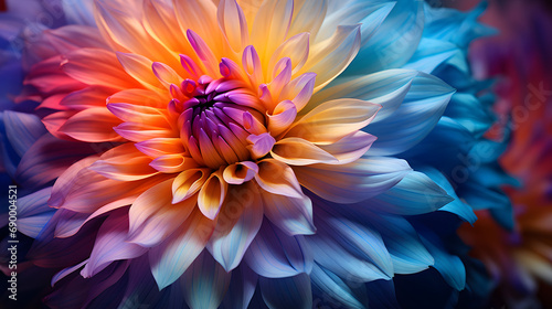 macro close-up photography of vibrant color flower as a creative abstract background, generative ai