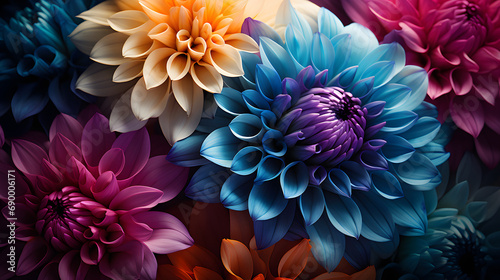 macro close-up photography of vibrant color flower as a creative abstract background, generative ai © Lucky Ai