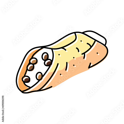 cannoli sweet food color icon vector. cannoli sweet food sign. isolated symbol illustration