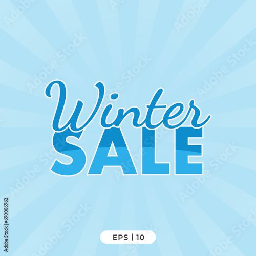 Winter Sale typographic creative Vector Illustration Template 