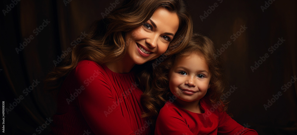 a woman and a child are posing for a photo a woman and a child are posing for a photo