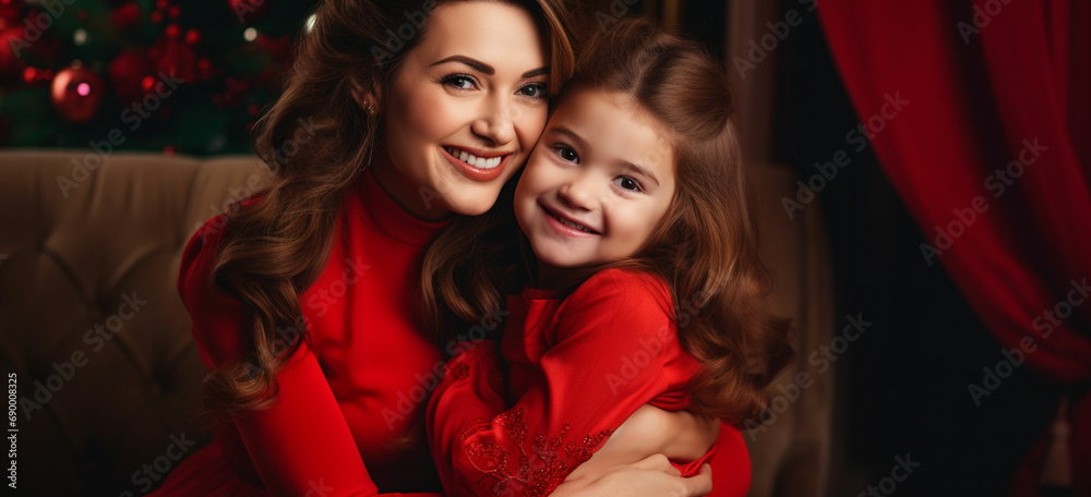 a woman and a child are posing for a photo a woman and a child are posing for a photo