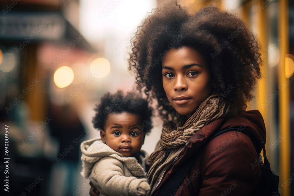 portrait of a beautiful black young mother with a a cute baby portrait of a beautiful black young mother with a a cute baby