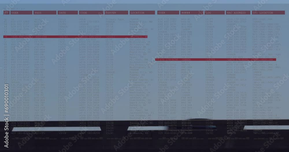 Animation of screens with data processing
