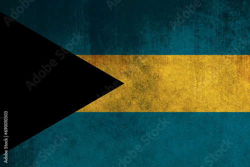 Flag of Bahamas, Bahamas National Grunge Flag, High Quality fabric and Grunge Flag Image. Fabric flag of Bahamas. Bahamas flag. © Nitu