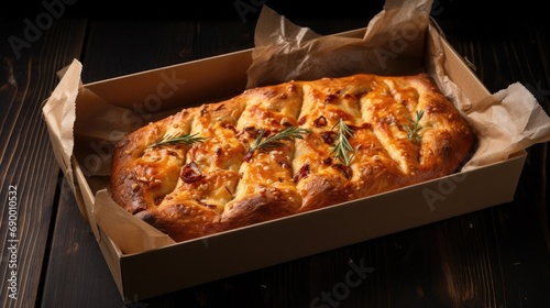 Fresh baked fougasse, traditional Spain bread