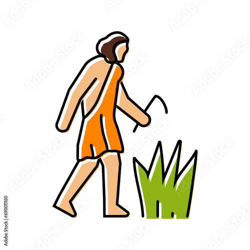 agricultural revolution human evolution color icon vector. agricultural revolution human evolution sign. isolated symbol illustration