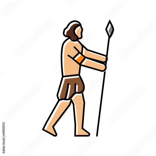 homo sapiens human evolution color icon vector. homo sapiens human evolution sign. isolated symbol illustration