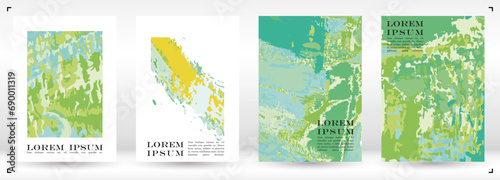 Brush paint Vector Background Templates Set. Hand Painted Artwork Page Collection. Good for Cover, Invitation, Banner, Placard, Brochure, Poster, Card, Flyer and other.