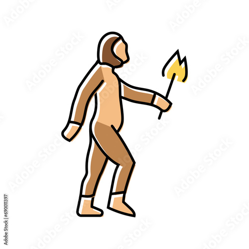homo heidelbergensis human evolution color icon vector. homo heidelbergensis human evolution sign. isolated symbol illustration