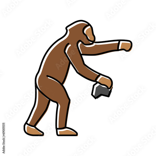 australopithecus human evolution color icon vector. australopithecus human evolution sign. isolated symbol illustration