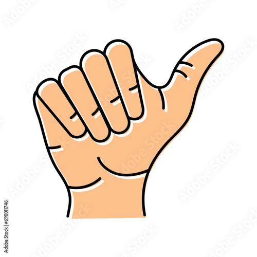 opposable thumb human evolution color icon vector. opposable thumb human evolution sign. isolated symbol illustration