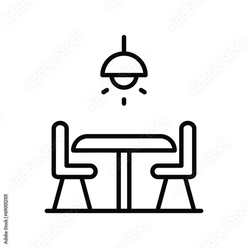 dinning table icon with white background vector stock illustration