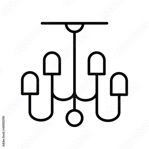 chandelier icon with white background vector stock illustration