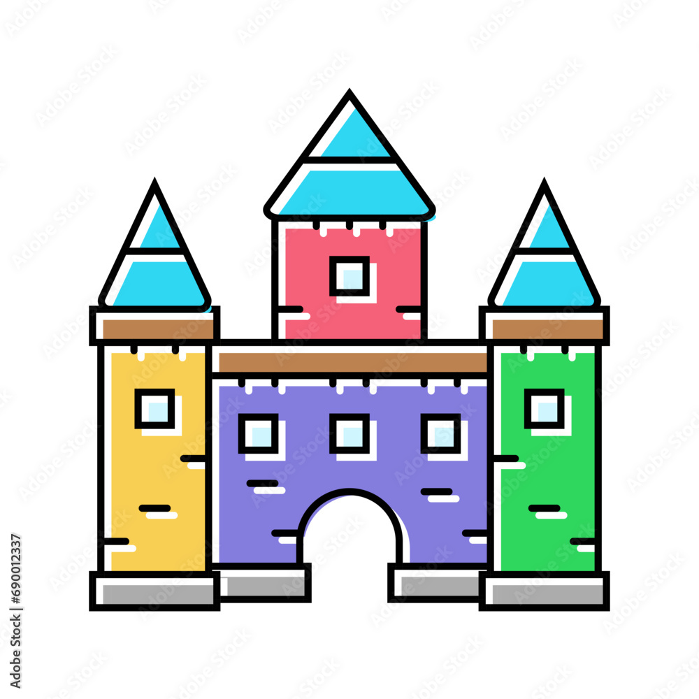 castle toy baby color icon vector. castle toy baby sign. isolated symbol illustration