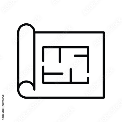 interior design plan icon with white background vector stock illustration