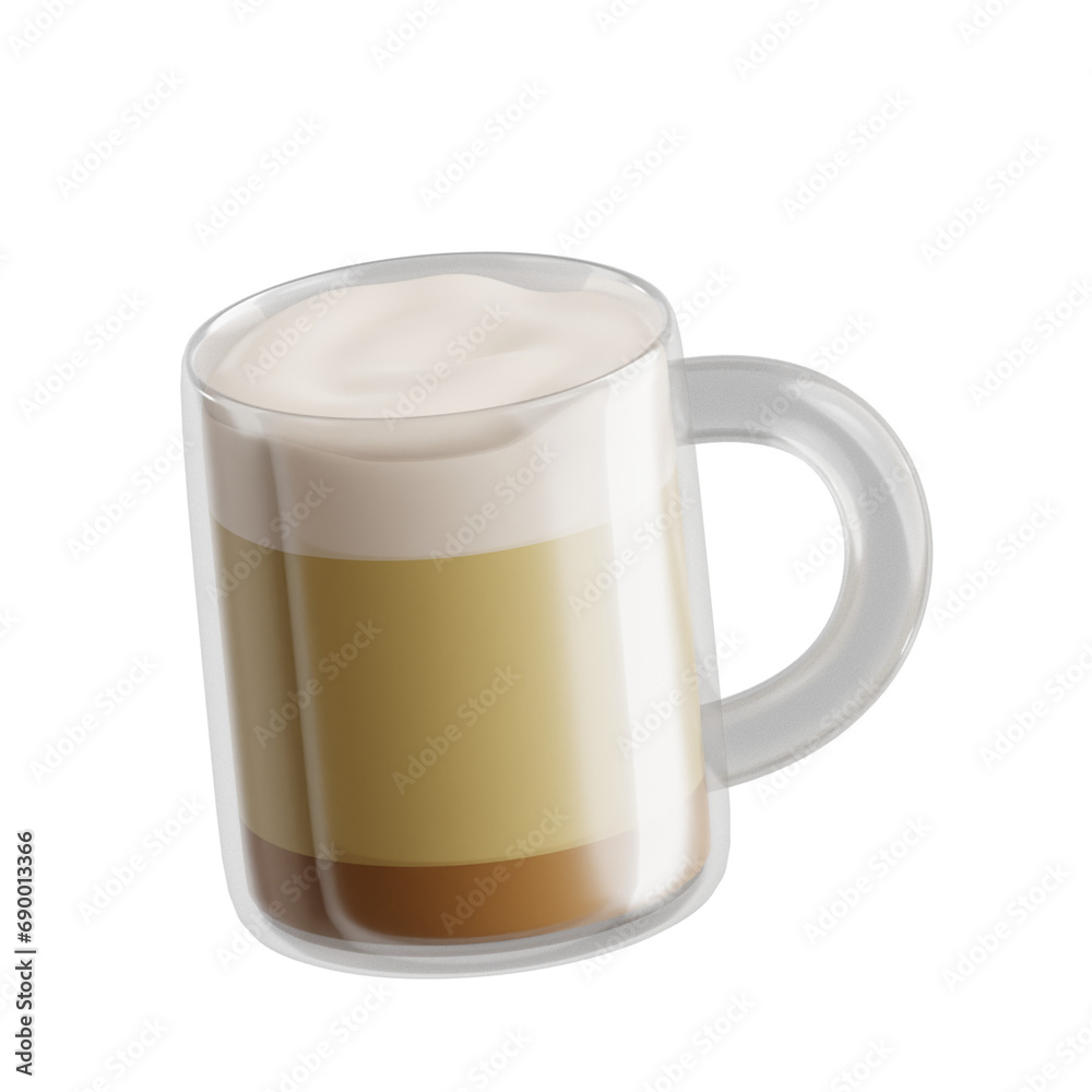 3D Illustration of Creamy Breve Espresso for Indulgent Delight 3D Illustration of Creamy Breve Espresso for Indulgent Delight