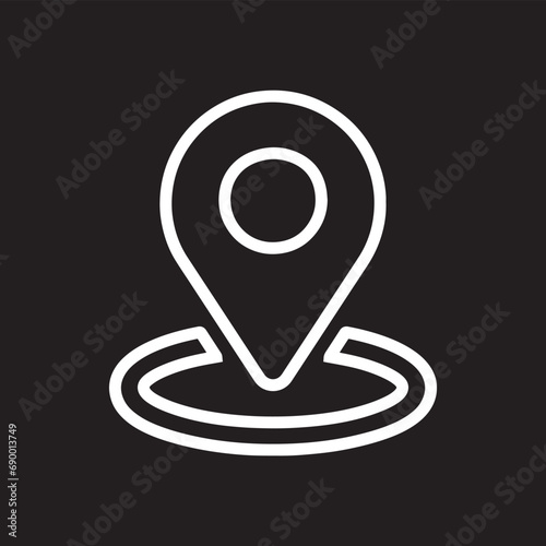 Location icon vector. Pin icon logo design. Pointer symbol isolated on black background Free Download Location icon vector. Pin icon logo design. Pointer symbol isolated on black background - GFXLoad