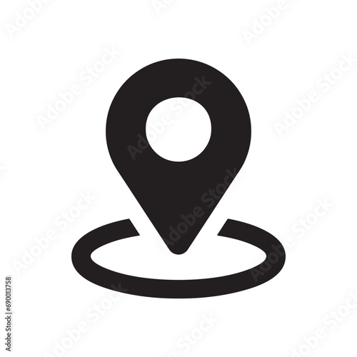 Location icon vector. Pin icon logo design. Pointer symbol isolated on white background photo