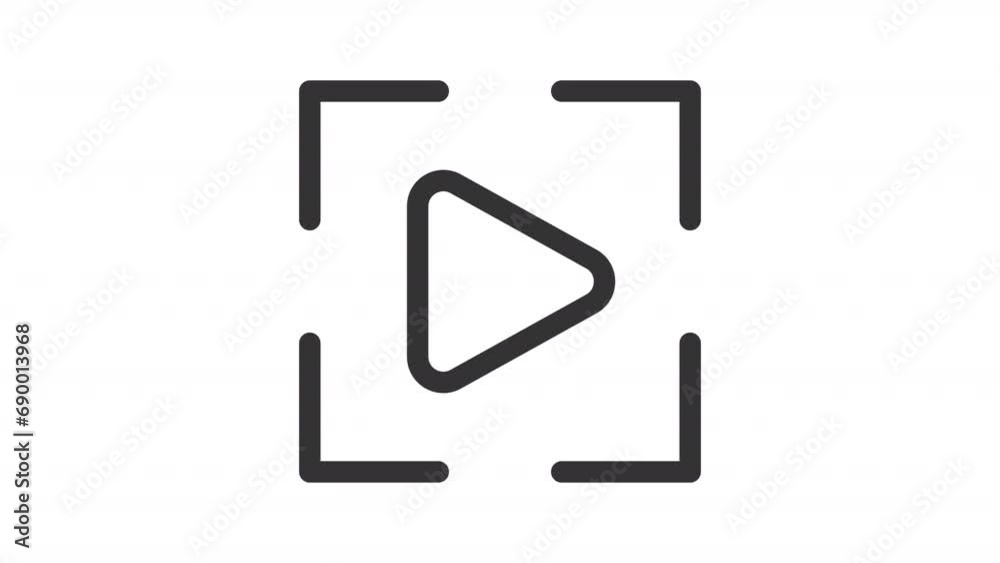 2D black simple thin line animation of video focus, HD video with transparent background, seamless loop 4K video representing UI icons. 2D black simple thin line animation of video focus, HD video with transparent background, seamless loop 4K video representing UI icons.
