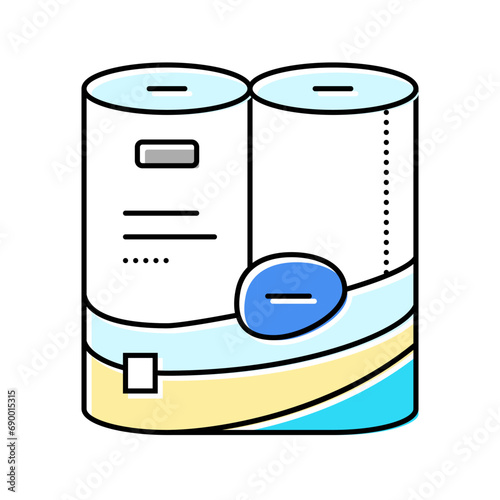 white roll paper towel color icon vector. white roll paper towel sign. isolated symbol illustration