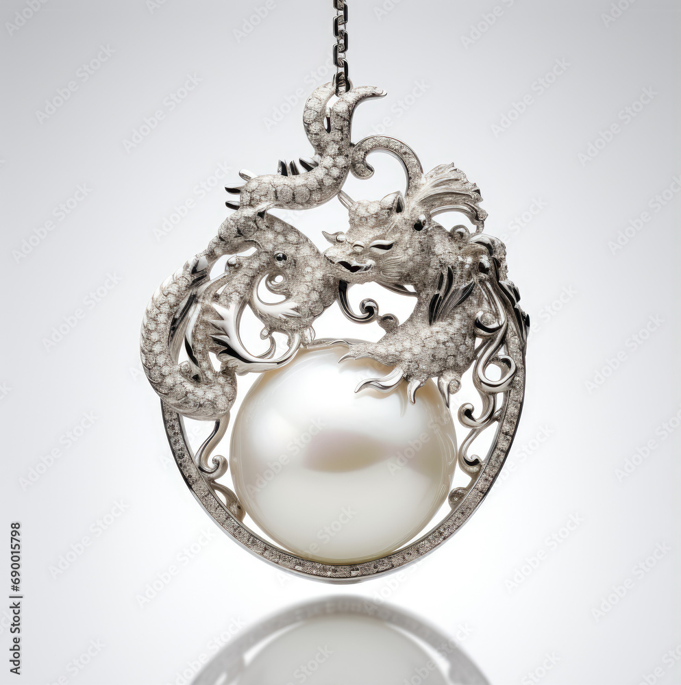 Silver fashion pendant isolated on white background Silver fashion pendant isolated on white background