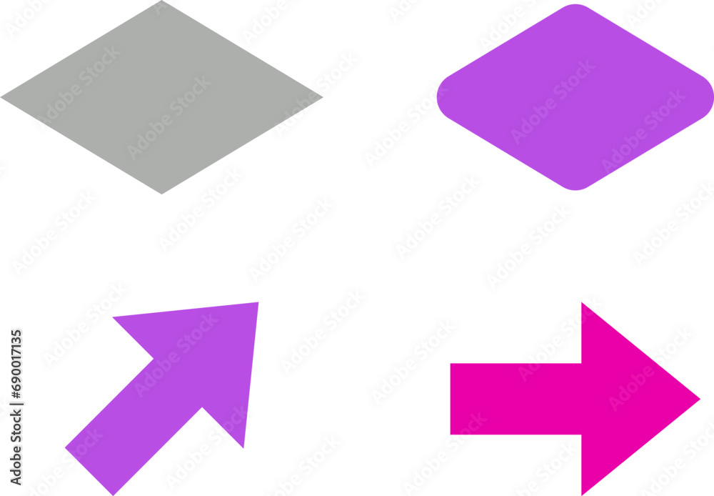 Geometric shape. Basic geometric shapes such as arrow, triangle, square, circle, trapezium, heart, star, rhombus, polygon, rectangle, parallelogram, pentagon for education. Vector illustration. Geometric shape. Basic geometric shapes such as arrow, triangle, square, circle, trapezium, heart, star, rhombus, polygon, rectangle, parallelogram, pentagon for education. Vector illustration.