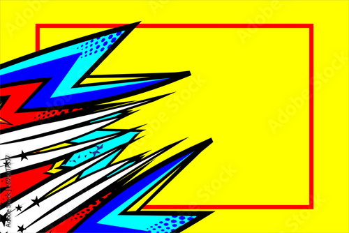 vector abstract racing background design with a unique striped pattern and a combination of bright colors and star effects, looks cool, suitable for your racing background