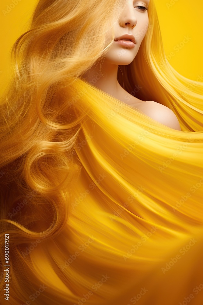 A woman with a beautiful flowing hair