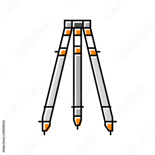 surveyors tripod civil engineer color icon vector. surveyors tripod civil engineer sign. isolated symbol illustration