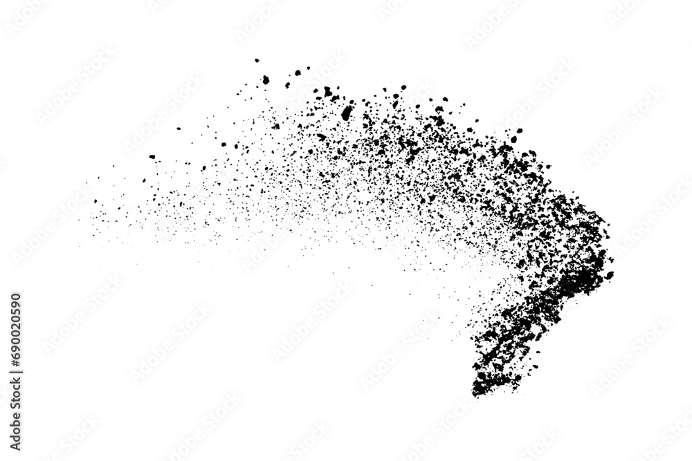 Obraz premium Splash drop black ink. Grunge texture background. Vector illustration. Design elements.