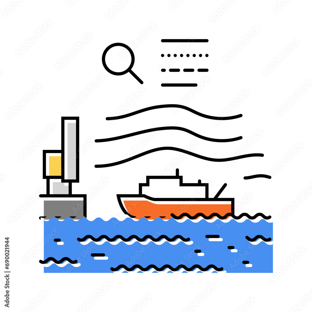 marine hydrodynamics color icon vector. marine hydrodynamics sign. isolated symbol illustration